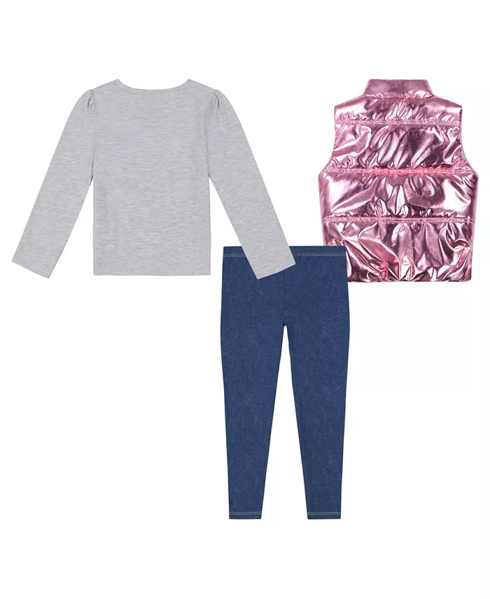 Ensemble Détente Calvin Klein – Gilet, T-shirt & Pantalon (Bébé Fille)