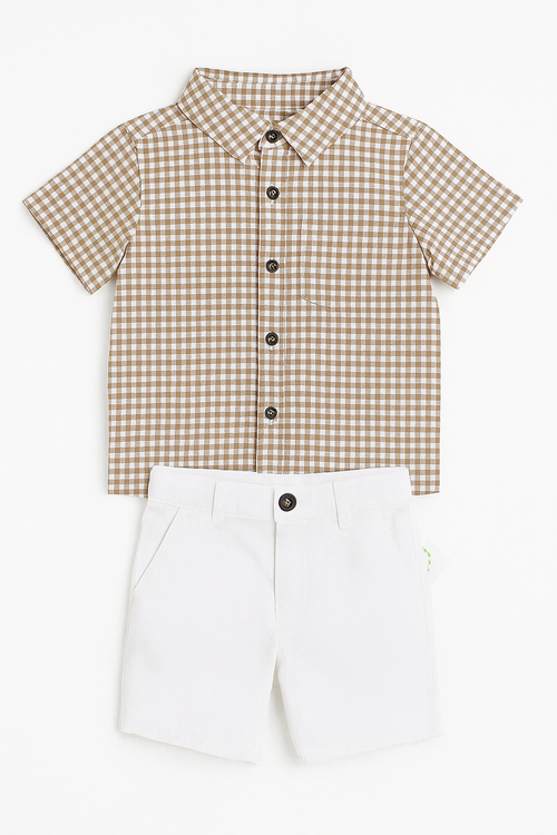 Ensemble Calvin Klein – Garçon Élégant à Carreaux
