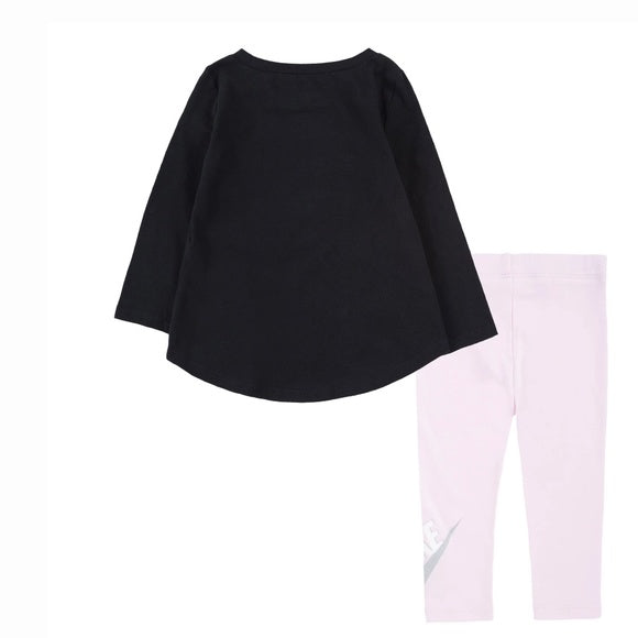 Ensemble Nike - Long Sleeve Legging Set- Black/Pink